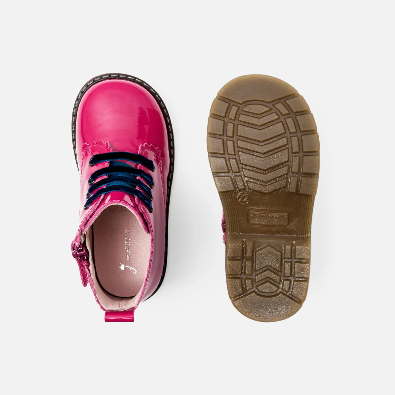 Jacadi Ankle & Lined Boots|Baby girl smooth leather booties Fuchsia