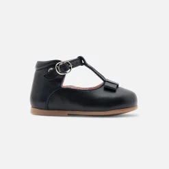 Jacadi Mary Janes, T-Straps And Ballet Flats|Baby girl smooth leather t-bar shoes Jacadi Navy