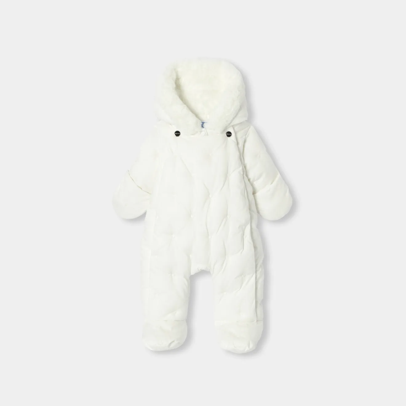 Jacadi Coats And Outerwear|Girl Coats & Puffer Jackets|Baby girl snowsuit Jacadi soft white