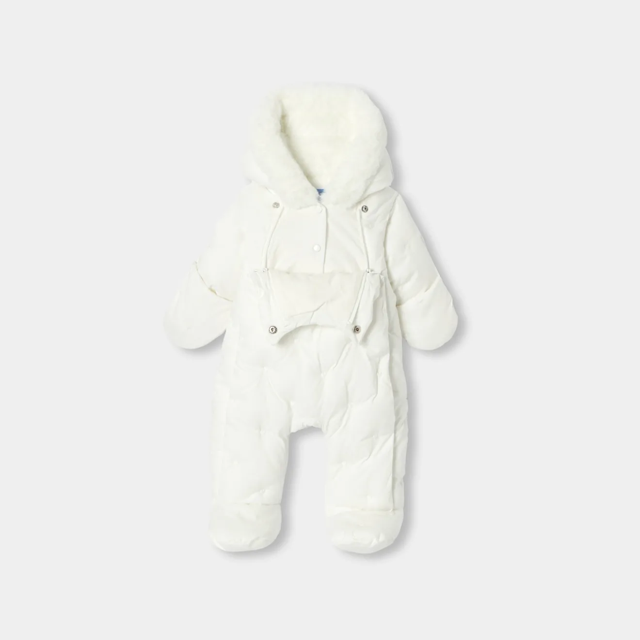 Jacadi Coats And Outerwear|Girl Coats & Puffer Jackets|Baby girl snowsuit Jacadi soft white