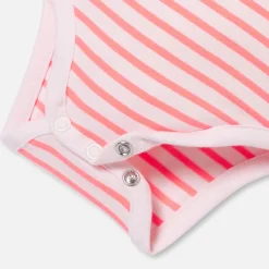 Jacadi Bodysuits|Baby girl striped bodysuit Pink/Multicolour