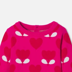 Jacadi Cardigans, Sweaters And Sweatshirts|Baby girl sweater in jacquard knit Pink/Multicolour