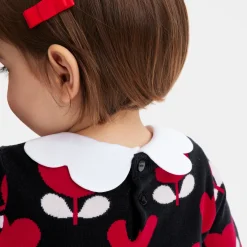 Jacadi Cardigans, Sweaters And Sweatshirts|Baby girl sweater in jacquard knit Navy/Multicolour