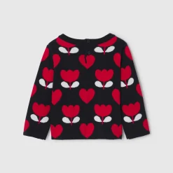 Jacadi Cardigans, Sweaters And Sweatshirts|Baby girl sweater in jacquard knit Navy/Multicolour