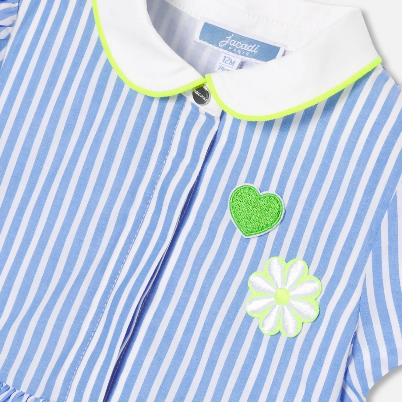 Jacadi Dresses|Baby girl trapeze dress White/Blue