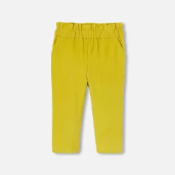 Jacadi Pants And Shorts|Baby girl velour pants Mustard