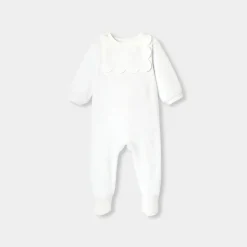 Jacadi Pajamas|Baby girl velvet bouclette pajamas Jacadi White