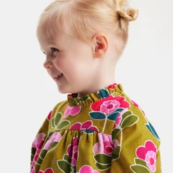 Jacadi Dresses|Baby girl velvet dress Mustard