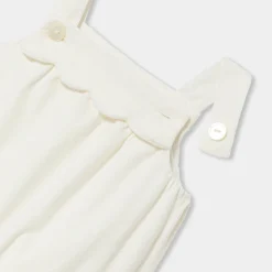 Jacadi Bloomers, Overalls And Sets|Baby girl velvet overalls Jacadi soft white
