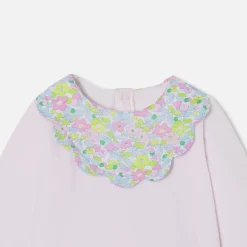 Jacadi Pajamas|Baby girl velvet pajamas Jacadi pale Pink