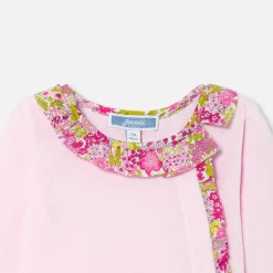Jacadi Pajamas|Baby girl velvet pajamas Pale Pink