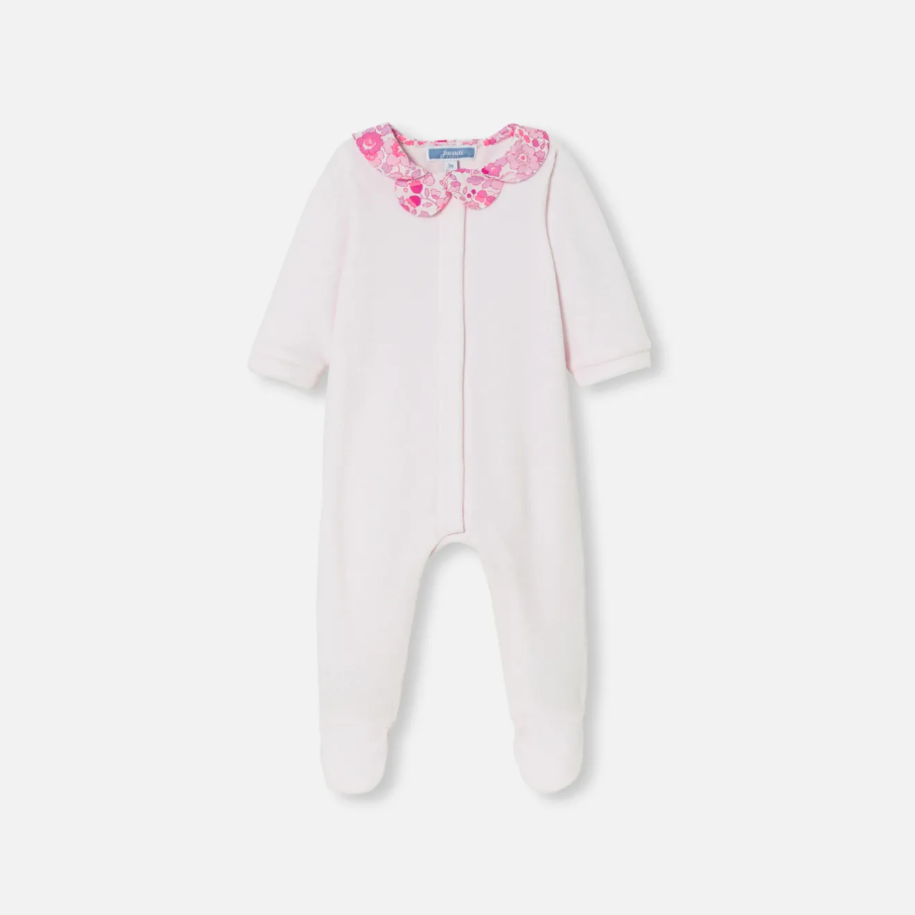 Jacadi Pajamas|Baby girl velvet pajamas Jacadi pale Pink