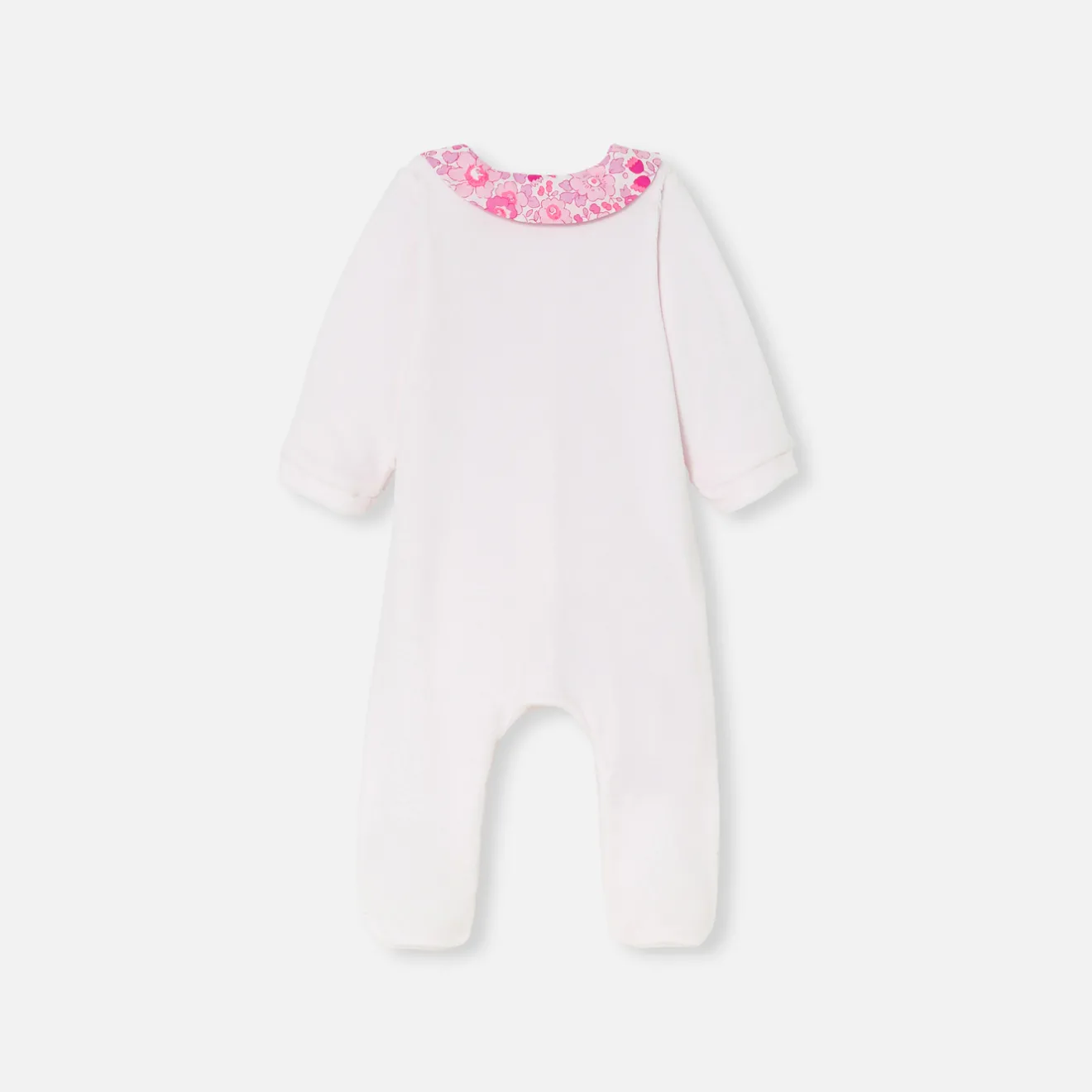 Jacadi Pajamas|Baby girl velvet pajamas Jacadi pale Pink