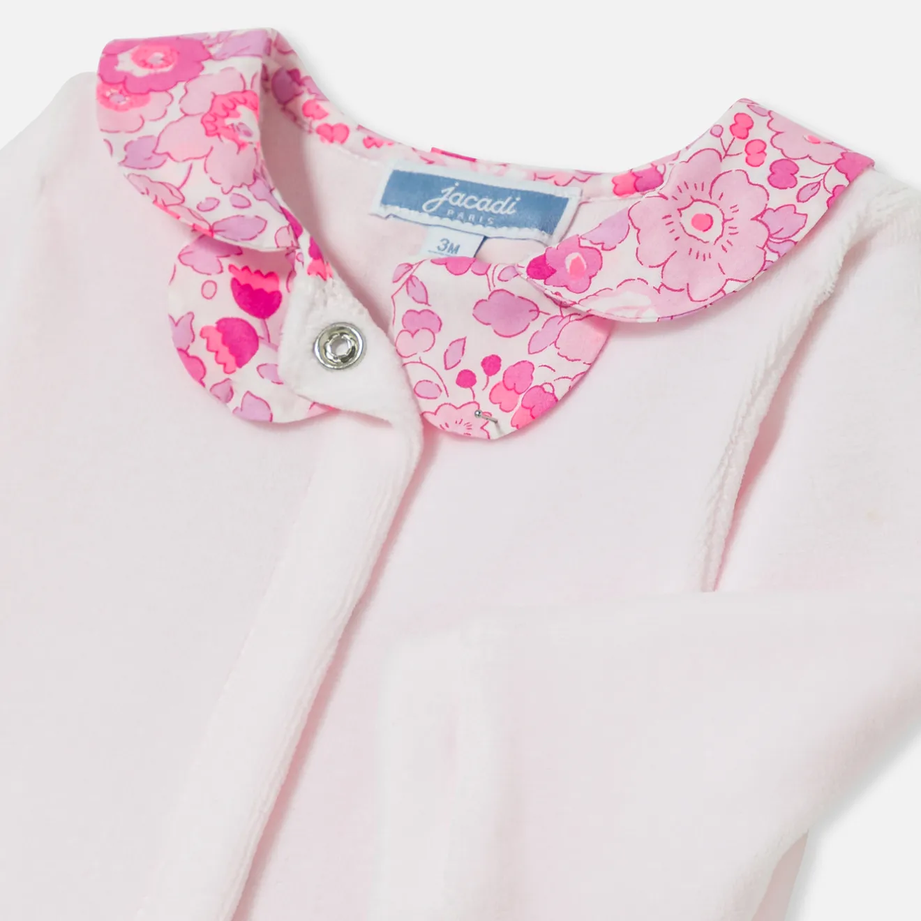 Jacadi Pajamas|Baby girl velvet pajamas Jacadi pale Pink