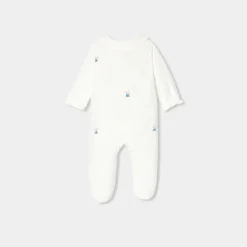 Jacadi Pajamas|Baby girl velvet pajamas White/Multicolour