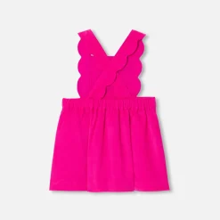Jacadi Dresses|Baby girl velvet pinafore dress Raspberry