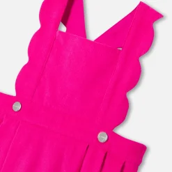 Jacadi Dresses|Baby girl velvet pinafore dress Raspberry