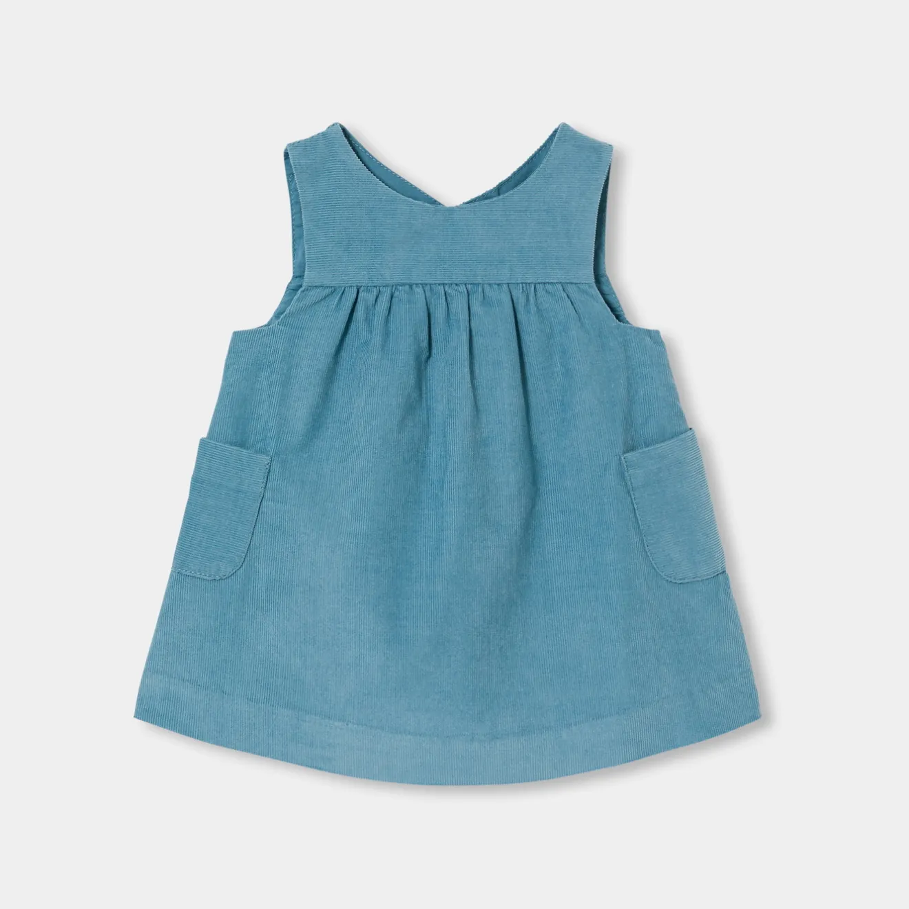 Jacadi Dresses|Baby girl velvet pinafore dress Baltic