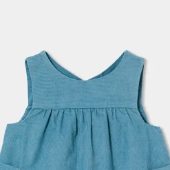 Jacadi Dresses|Baby girl velvet pinafore dress Baltic