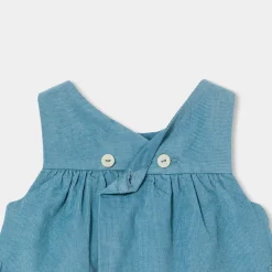 Jacadi Dresses|Baby girl velvet pinafore dress Baltic