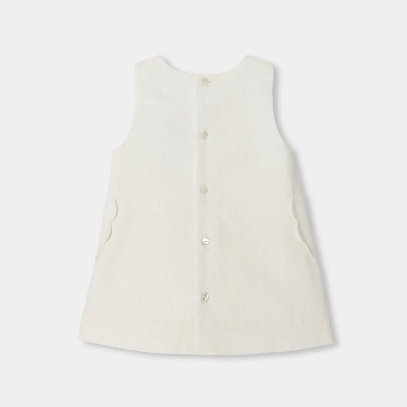 Jacadi Dresses|Baby girl velvet pinafore dress Jacadi soft white