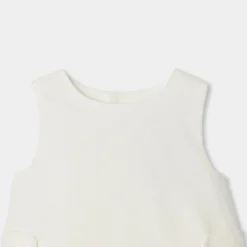 Jacadi Dresses|Baby girl velvet pinafore dress Jacadi soft white