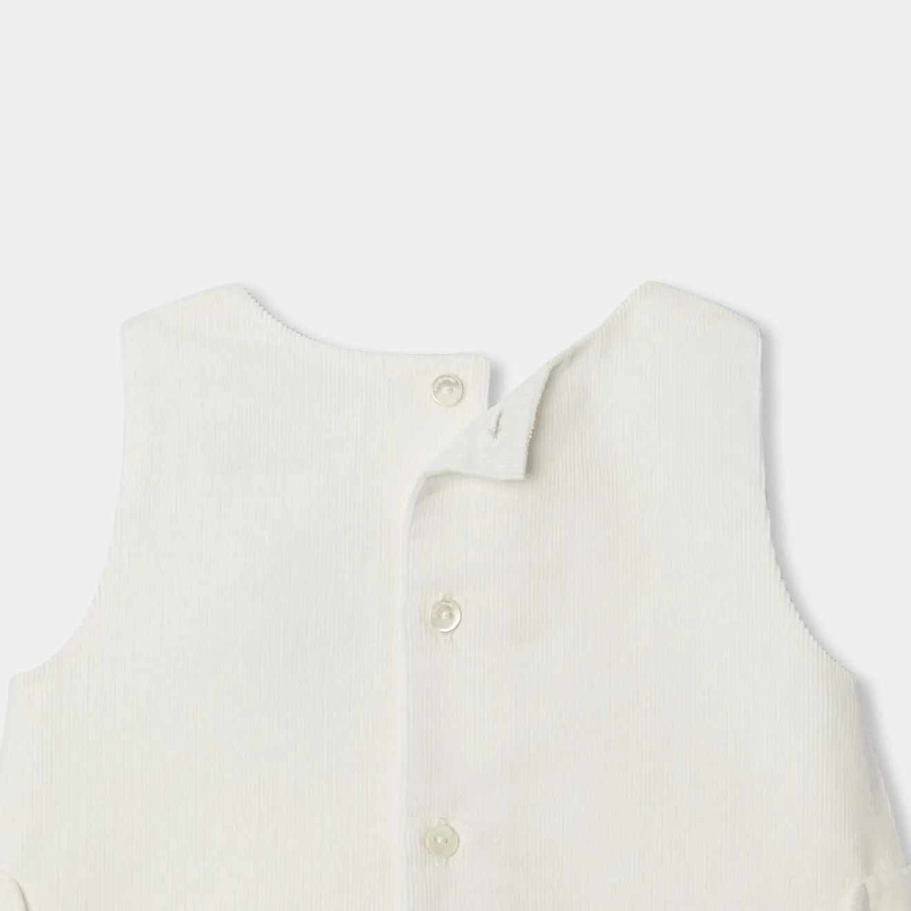 Jacadi Dresses|Baby girl velvet pinafore dress Jacadi soft white