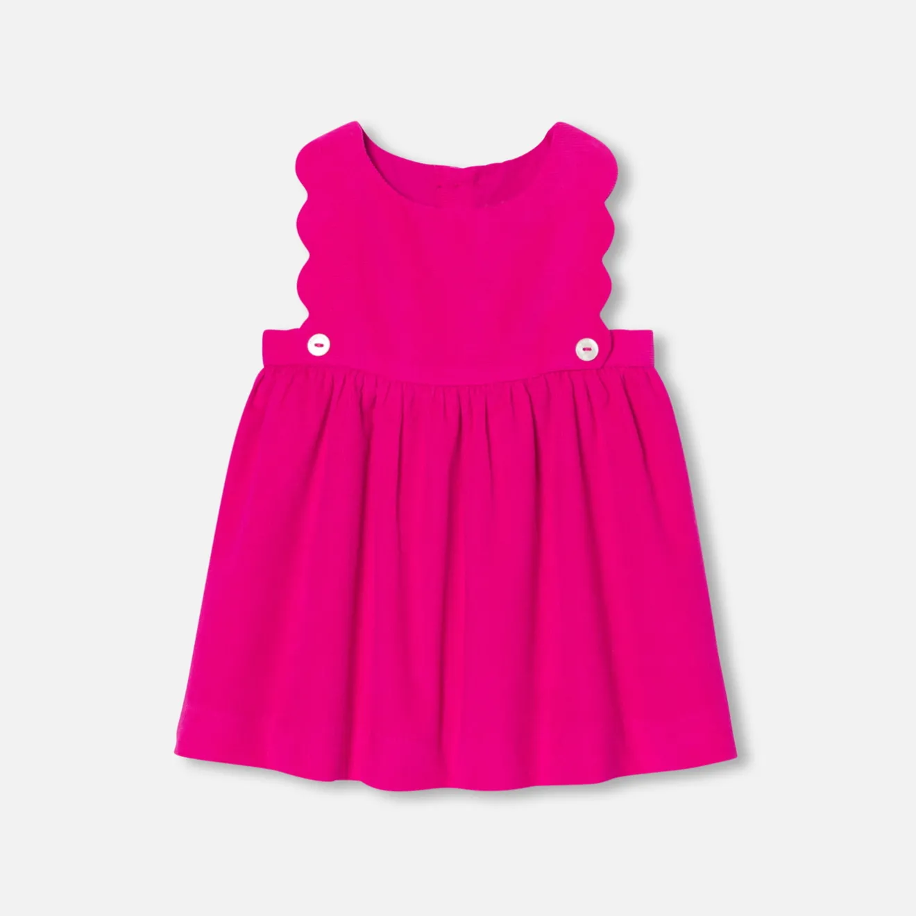 Jacadi Dresses|Baby girl velvet pinafore dress Raspberry