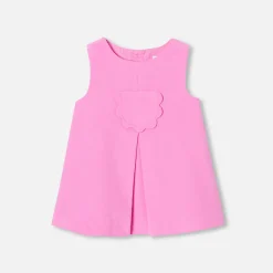 Jacadi Dresses|Baby girl velvet pinafore dress Medium Pink