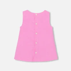 Jacadi Dresses|Baby girl velvet pinafore dress Medium Pink