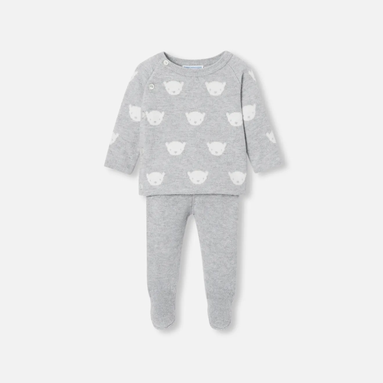 Jacadi Bloomers, Overalls And Sets|Baby jersey knit set Grey/Cream