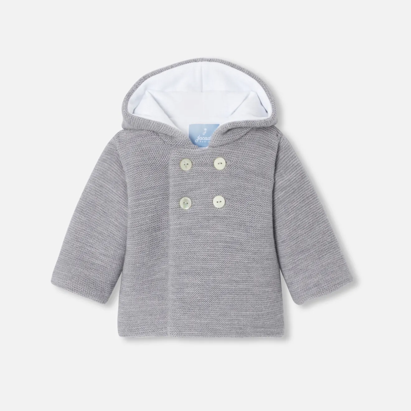 Jacadi Coats And Outerwear|Coats And Outerwear|Baby knitted burnous jacket Jacadi light Heather Grey