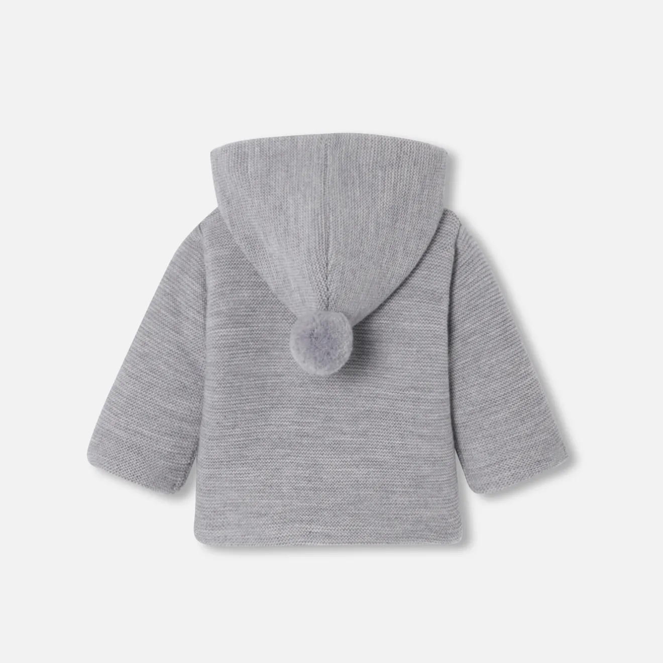 Jacadi Coats And Outerwear|Coats And Outerwear|Baby knitted burnous jacket Jacadi light Heather Grey