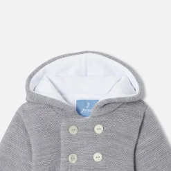Jacadi Coats And Outerwear|Coats And Outerwear|Baby knitted burnous jacket Jacadi light Heather Grey