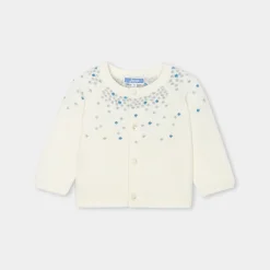 Jacadi Jumpers, Sweatshirts And Cardigans|Baby knitted cardigan Soft White/Multicolour
