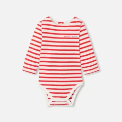 Jacadi Bodysuits|Baby long sleeve bodysuit White/Red