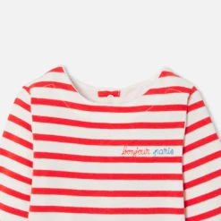 Jacadi Bodysuits|Baby long sleeve bodysuit White/Red
