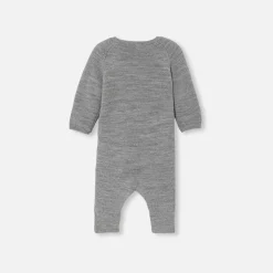 Jacadi Bloomers, Overalls And Sets|Baby merino wool jumpsuit Jacadi light Heather Grey