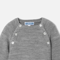 Jacadi Bloomers, Overalls And Sets|Baby merino wool jumpsuit Jacadi light Heather Grey
