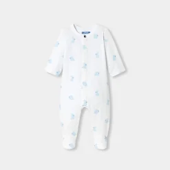 Jacadi Pajamas|Baby pajamas in fleece with a bunny pattern White/Multicolour