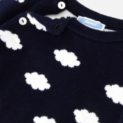 Jacadi Bloomers, Overalls And Sets|Baby set in jersey knit Navy/Cream