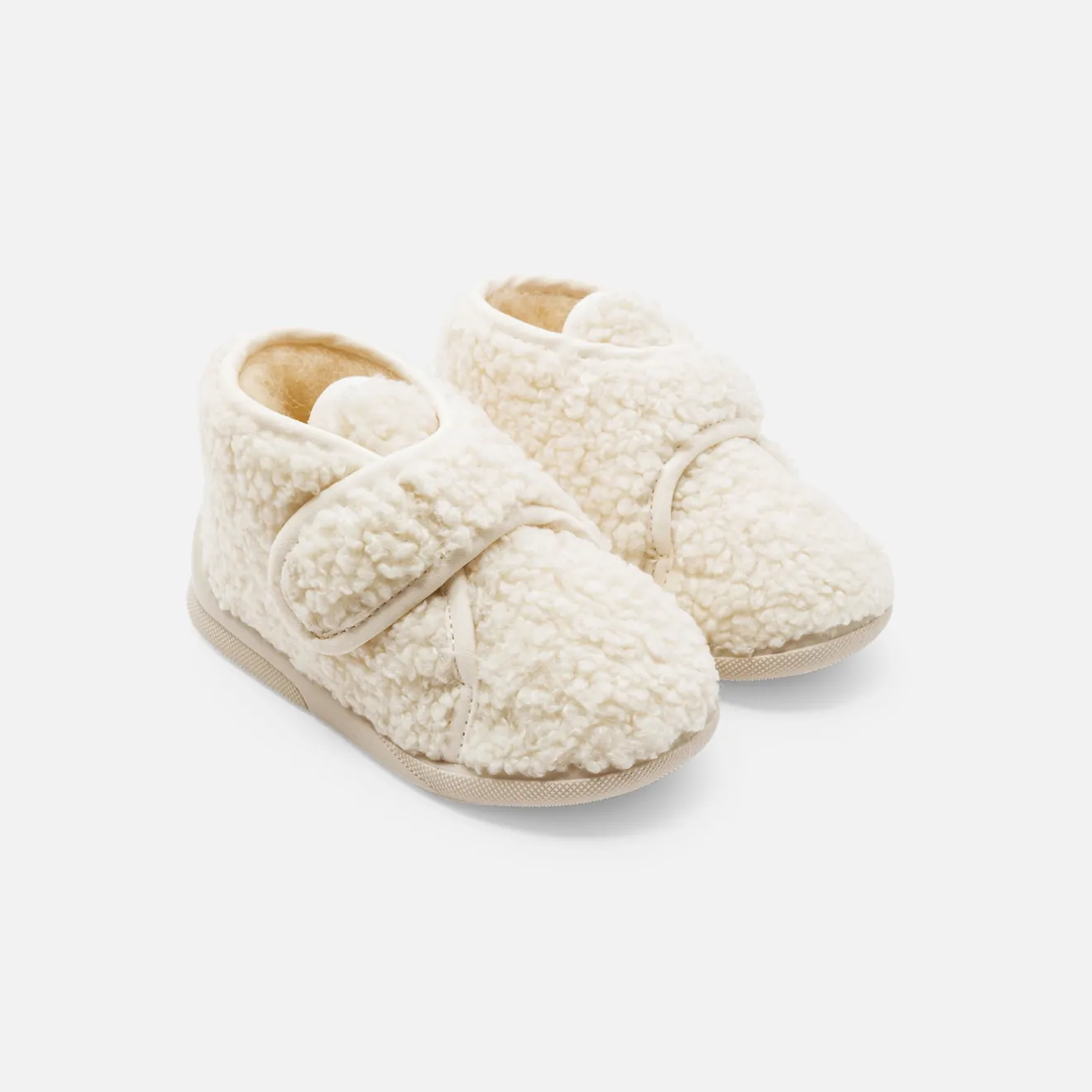Jacadi Slippers|Slippers|Baby sherpa slippers Cream/Beige