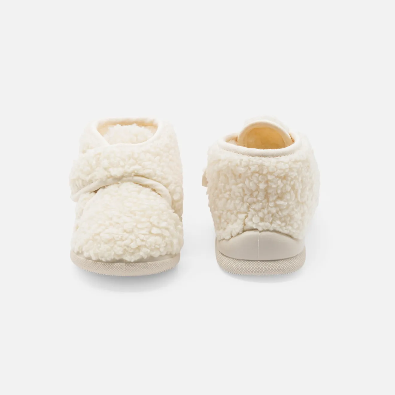 Jacadi Slippers|Slippers|Baby sherpa slippers Cream/Beige