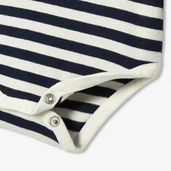 Jacadi Bodysuits|Baby striped bodysuit White/Blue