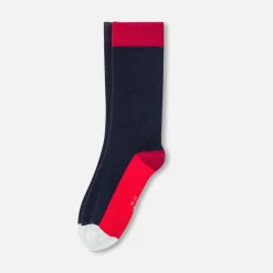 Jacadi Socks And Booties|Accessories|Boy duo of high socks Navy/Red