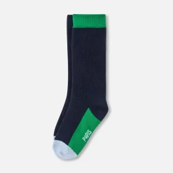 Jacadi Socks And Booties|Accessories|Boy duo of high socks Navy/Green