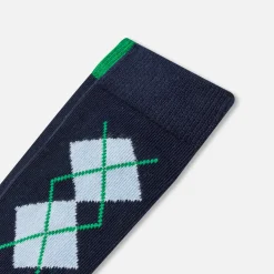 Jacadi Socks And Booties|Accessories|Boy duo of high socks Navy/Green