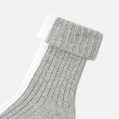 Jacadi Socks And Booties|Accessories|Boy duo of socks White/Grey