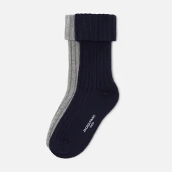 Jacadi Socks And Booties|Accessories|Boy duo of socks Navy/Grey