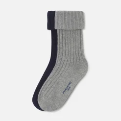 Jacadi Socks And Booties|Accessories|Boy duo of socks Navy/Grey